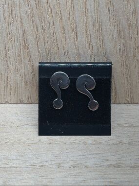 Silver Abstract Swirl Stud Earrings
